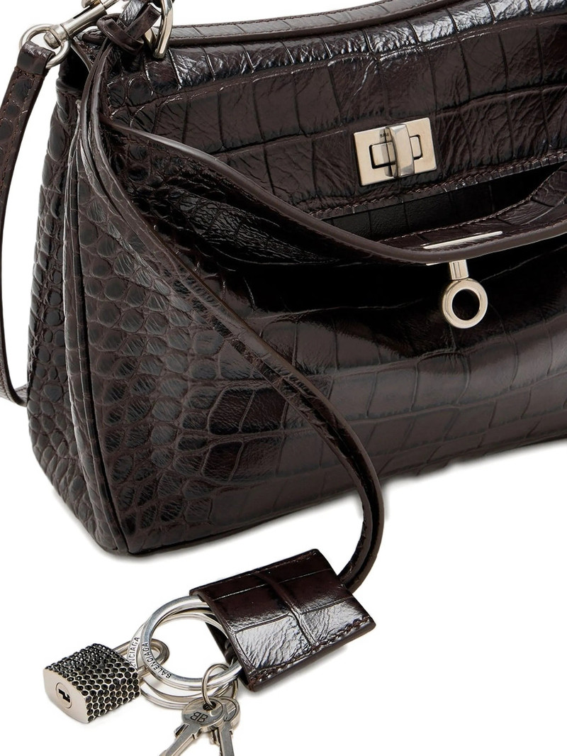 BALENCIAGA Balenciaga Mini Rodeo Crocodile-effect Tote Bag outlook