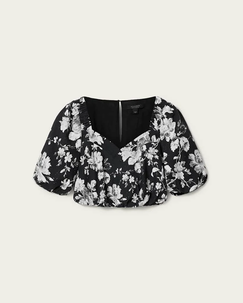 LEVY FLORAL CROPPED TOP - 1