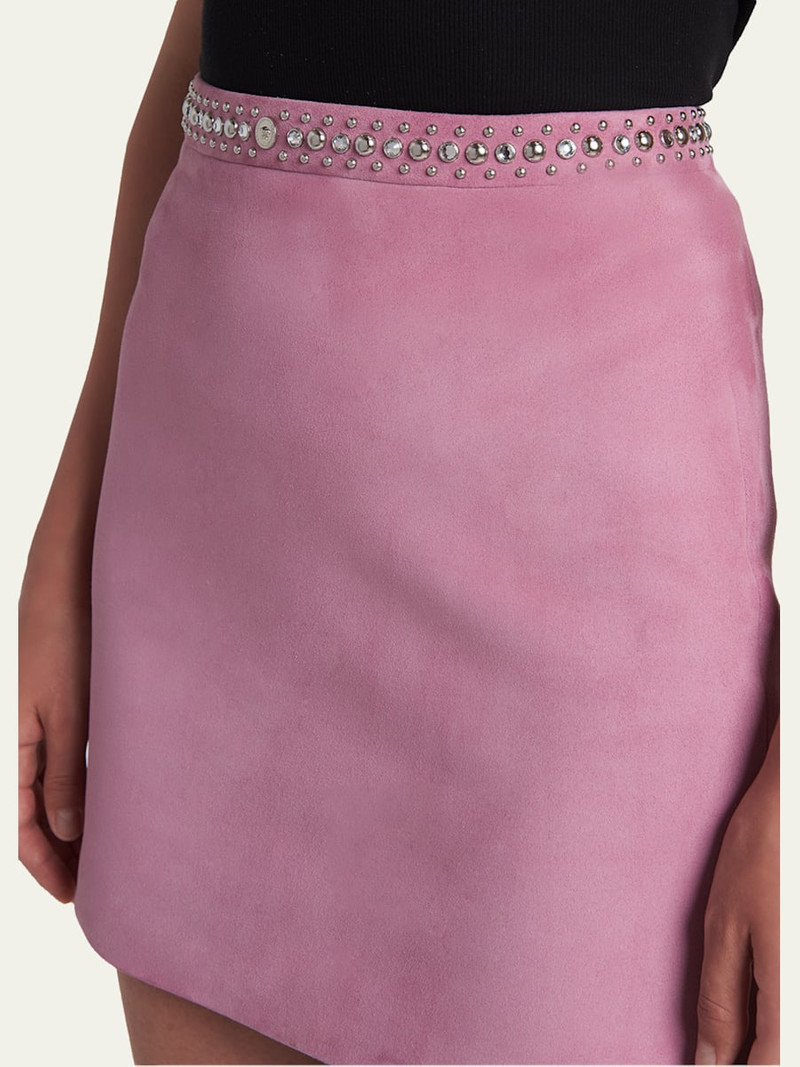 Embellished Lamb Suede Mini Skirt 5