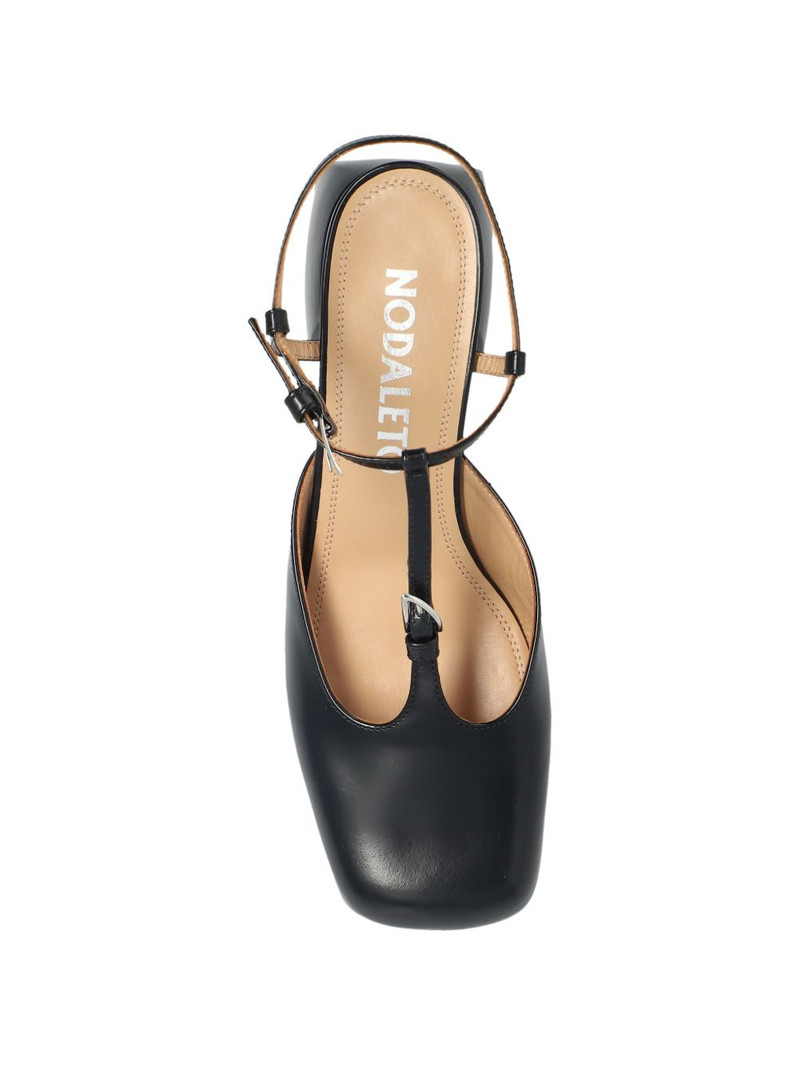 square-toe buckle leather pumps 3