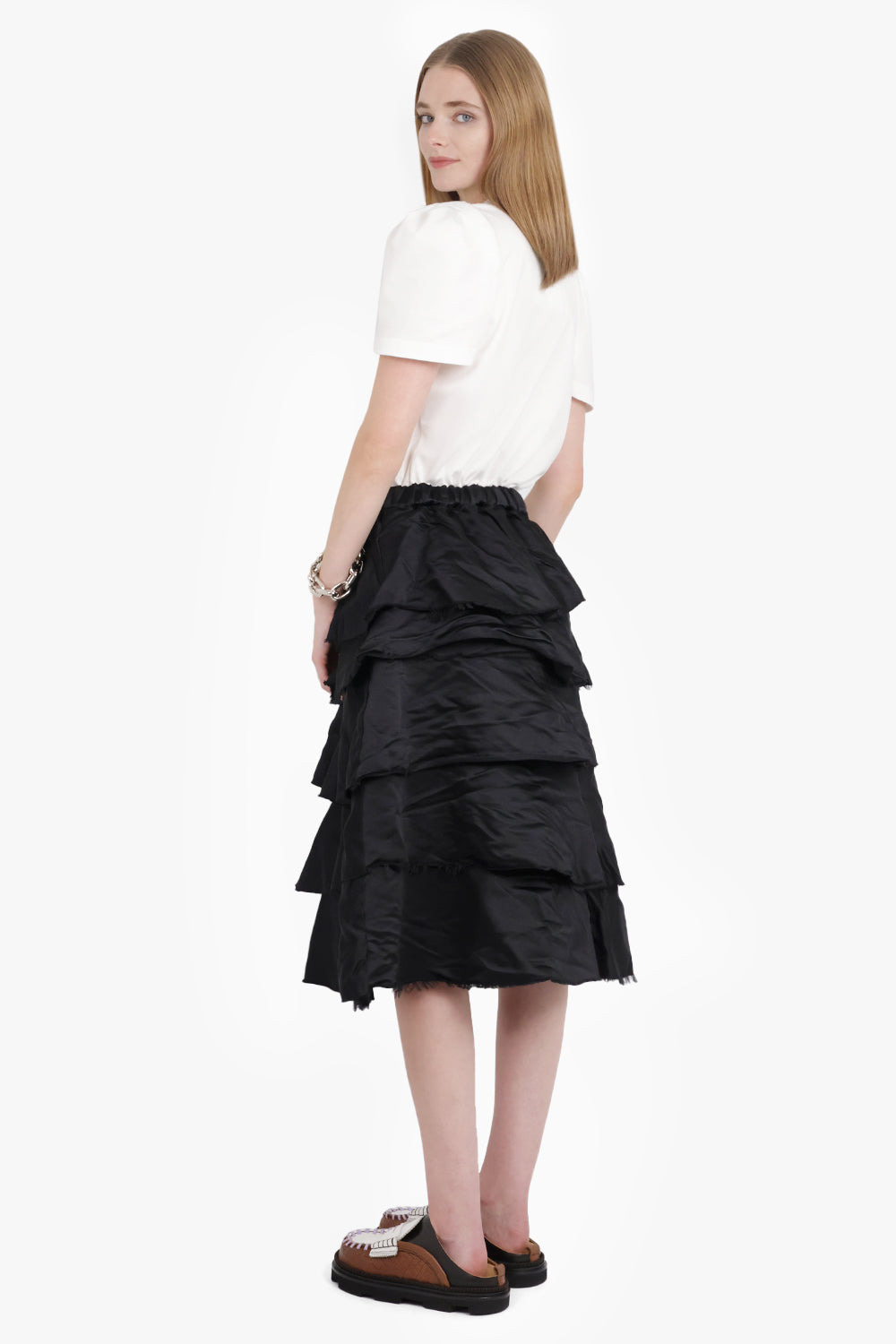RUCHED PUFF SHOULDER S/S TOP | WHITE - 6