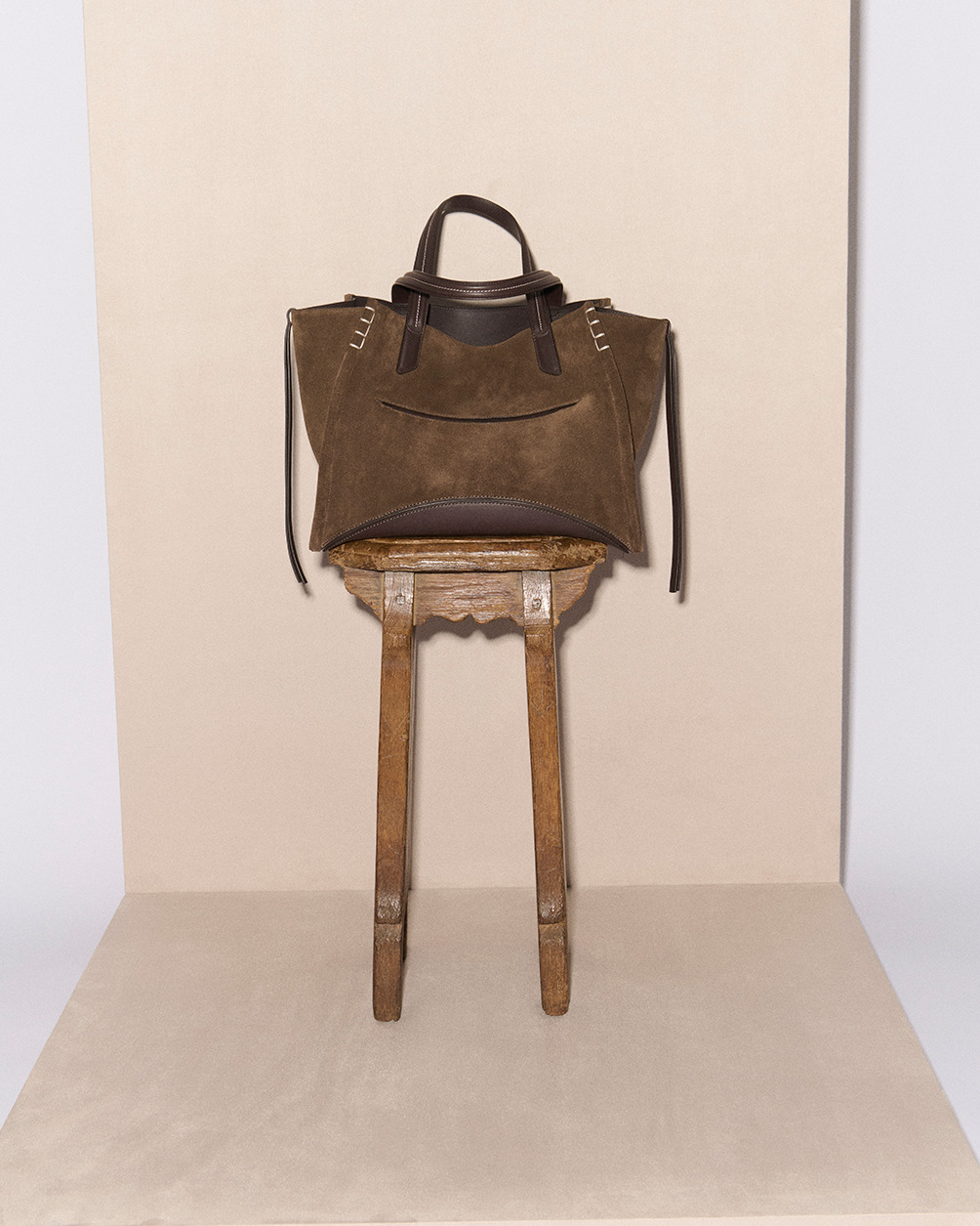 LOAFER CABAS BAG IN BROWN SUEDE - 8