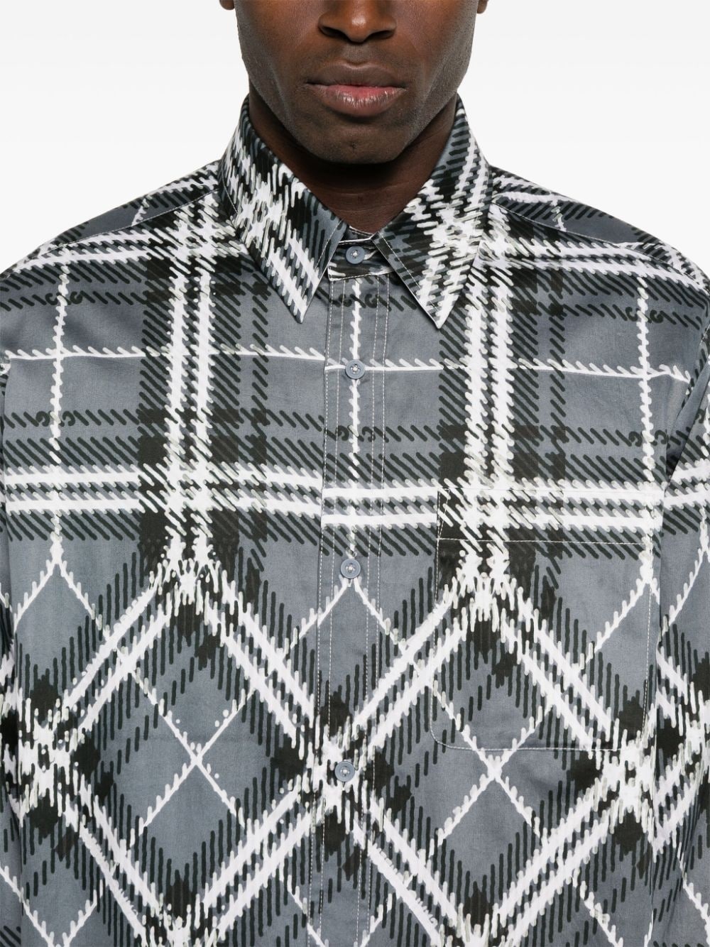 plaid-check faded shirt - 5