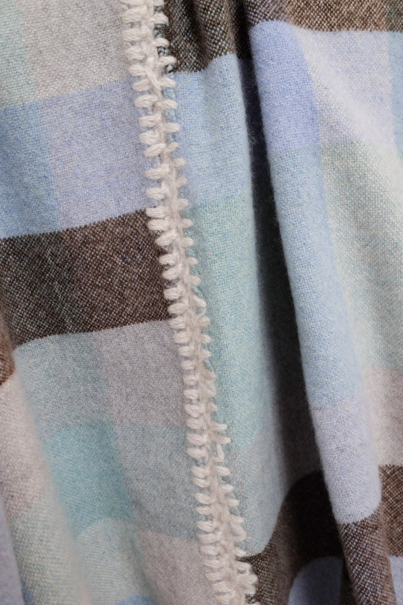 The Elder Statesman PLAID STRIPE WOVEN THROW outlook