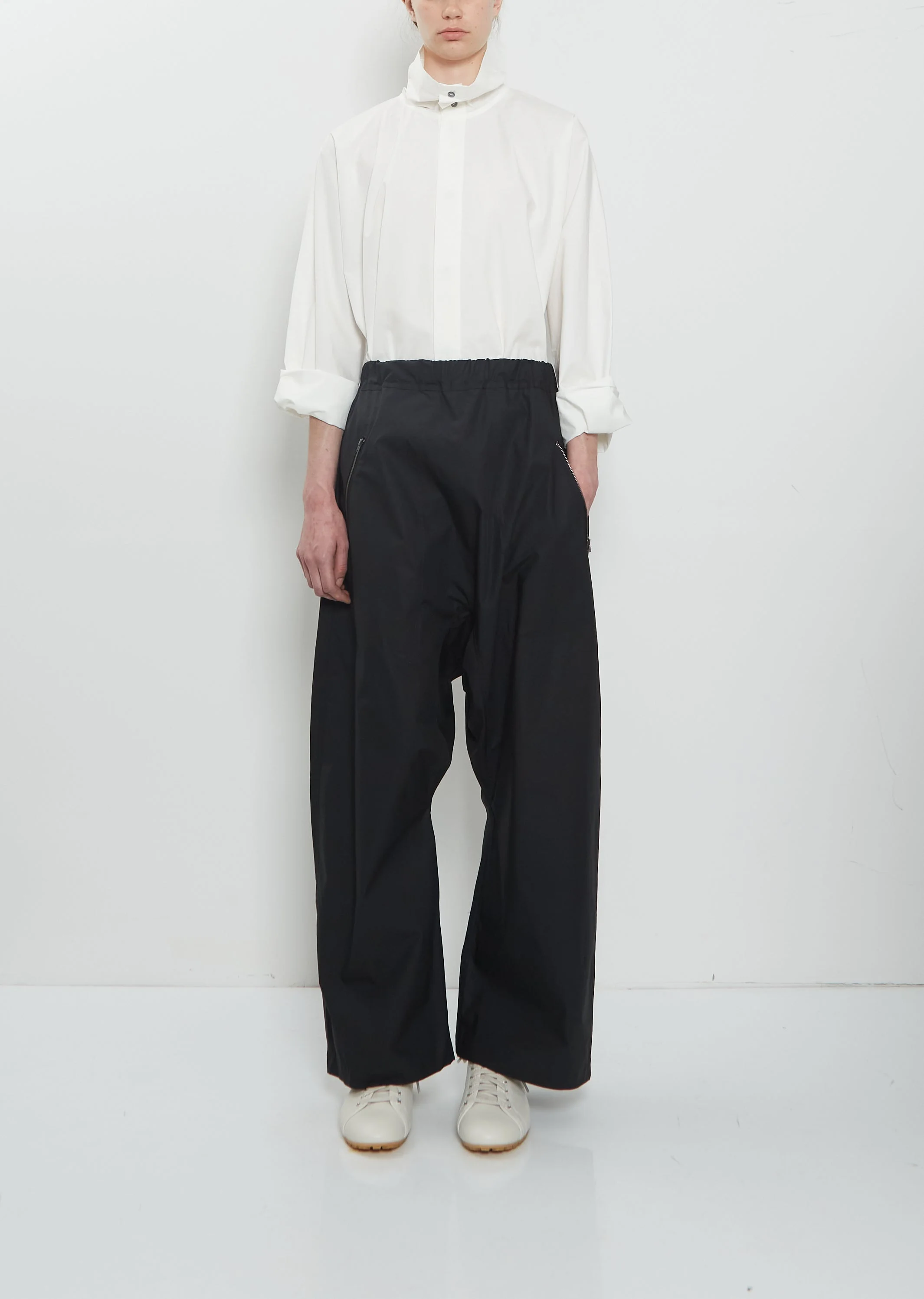 Pack Side Zip Cotton Pant — Black - 1