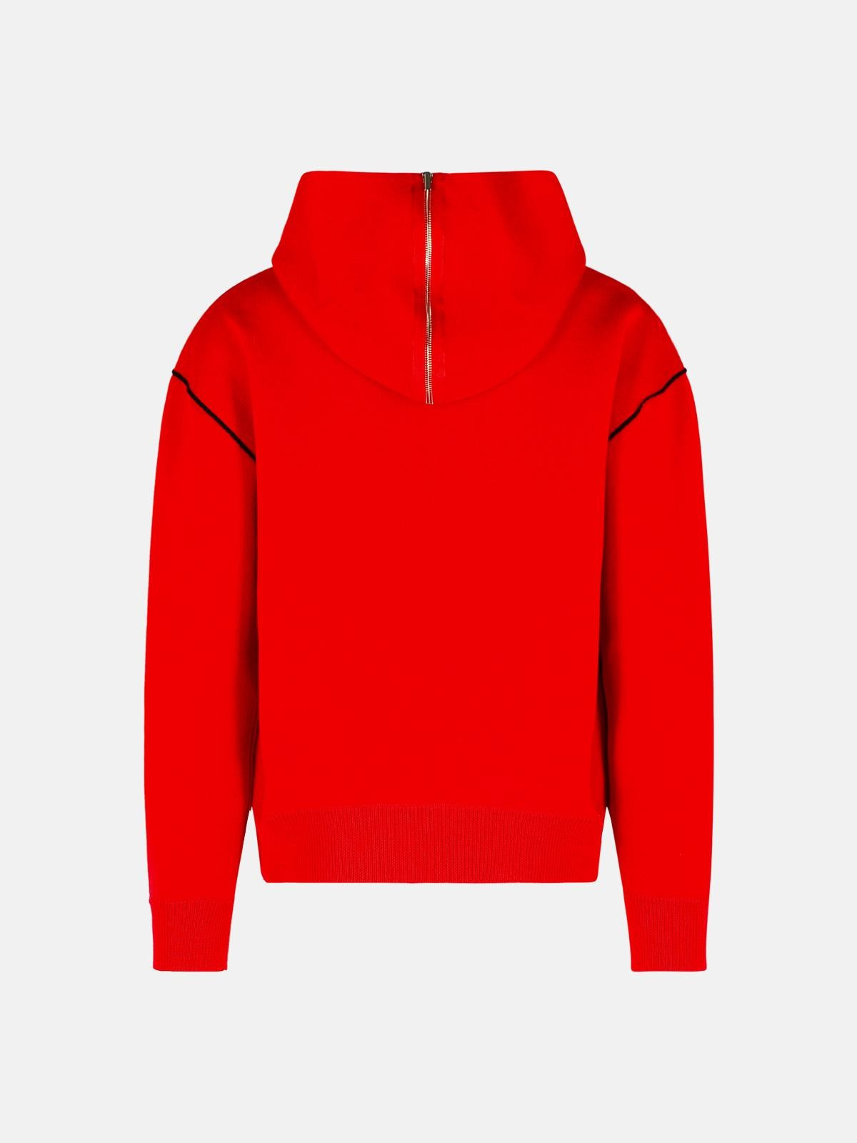 'LOOSE' RED WOOL BLEND SWEATSHIRT - 3