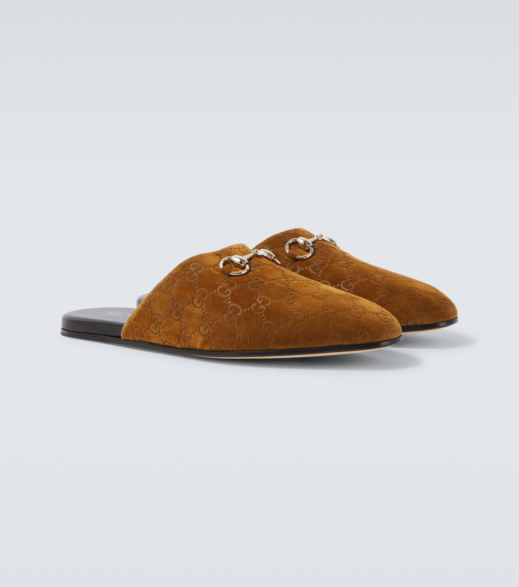 GG Horsebit suede mules - 5