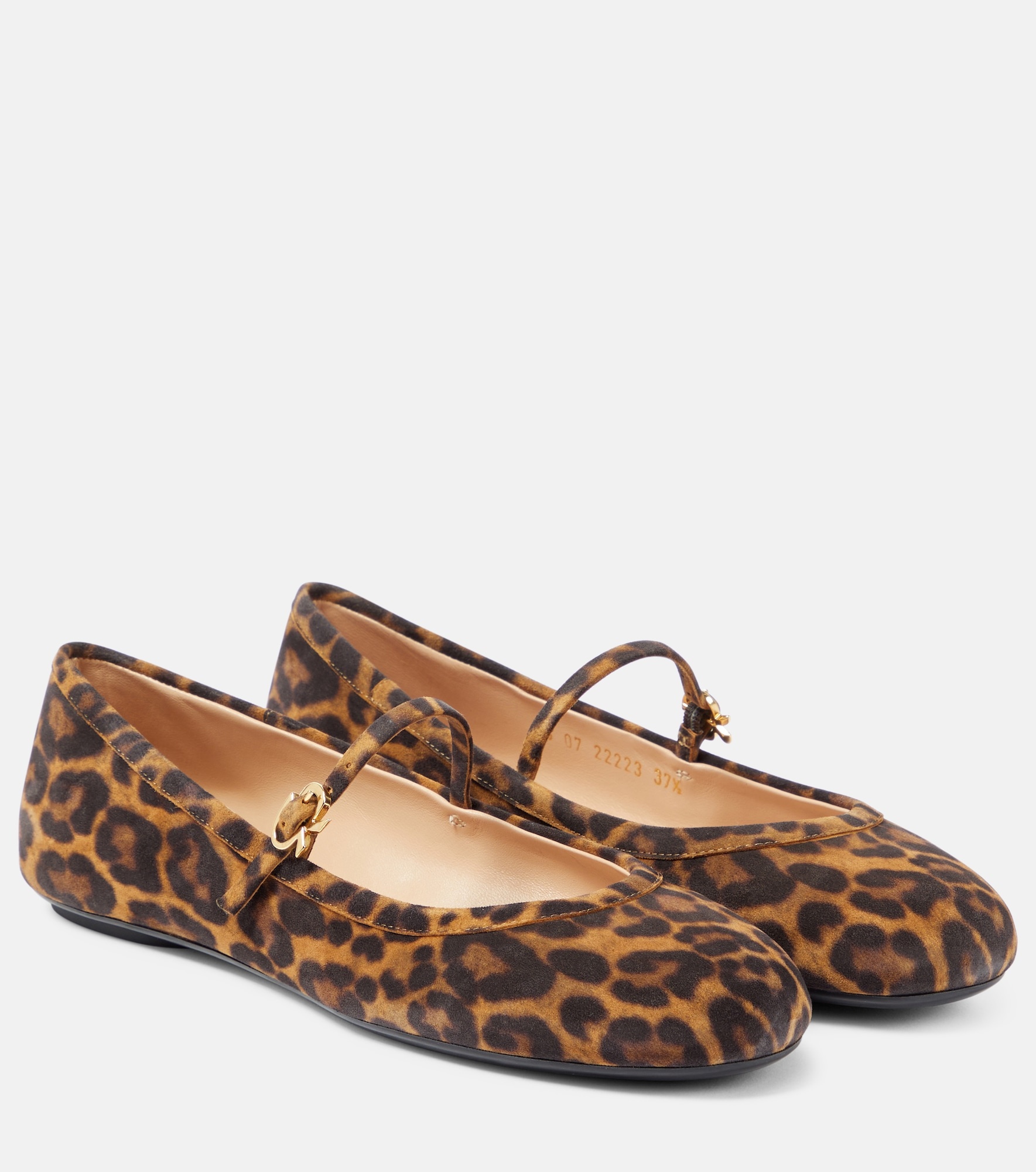 Carla leopard-print suede ballet flats - 1