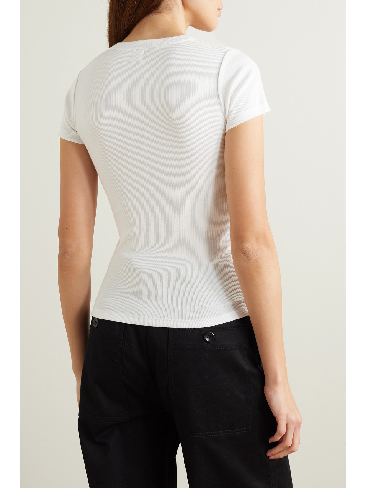Kelly Ribbed Stretch-cotton Jersey T-shirt - 3