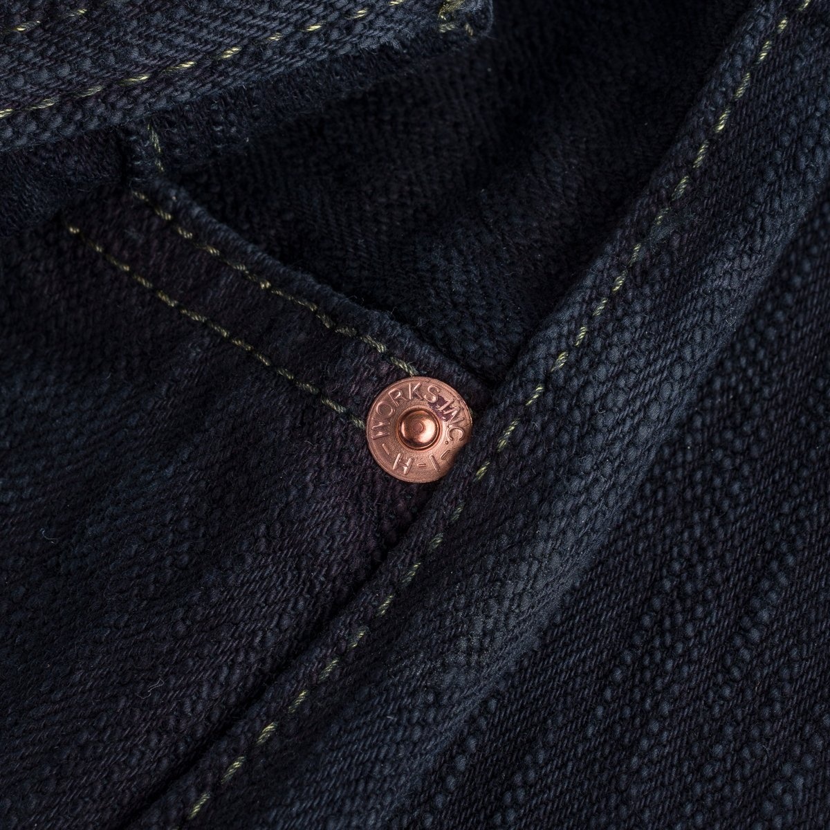 IH-666S-SLBod 16oz Slubby Selvedge Denim Slim Straight Cut Jeans - Indigo Overdyed Black - 11