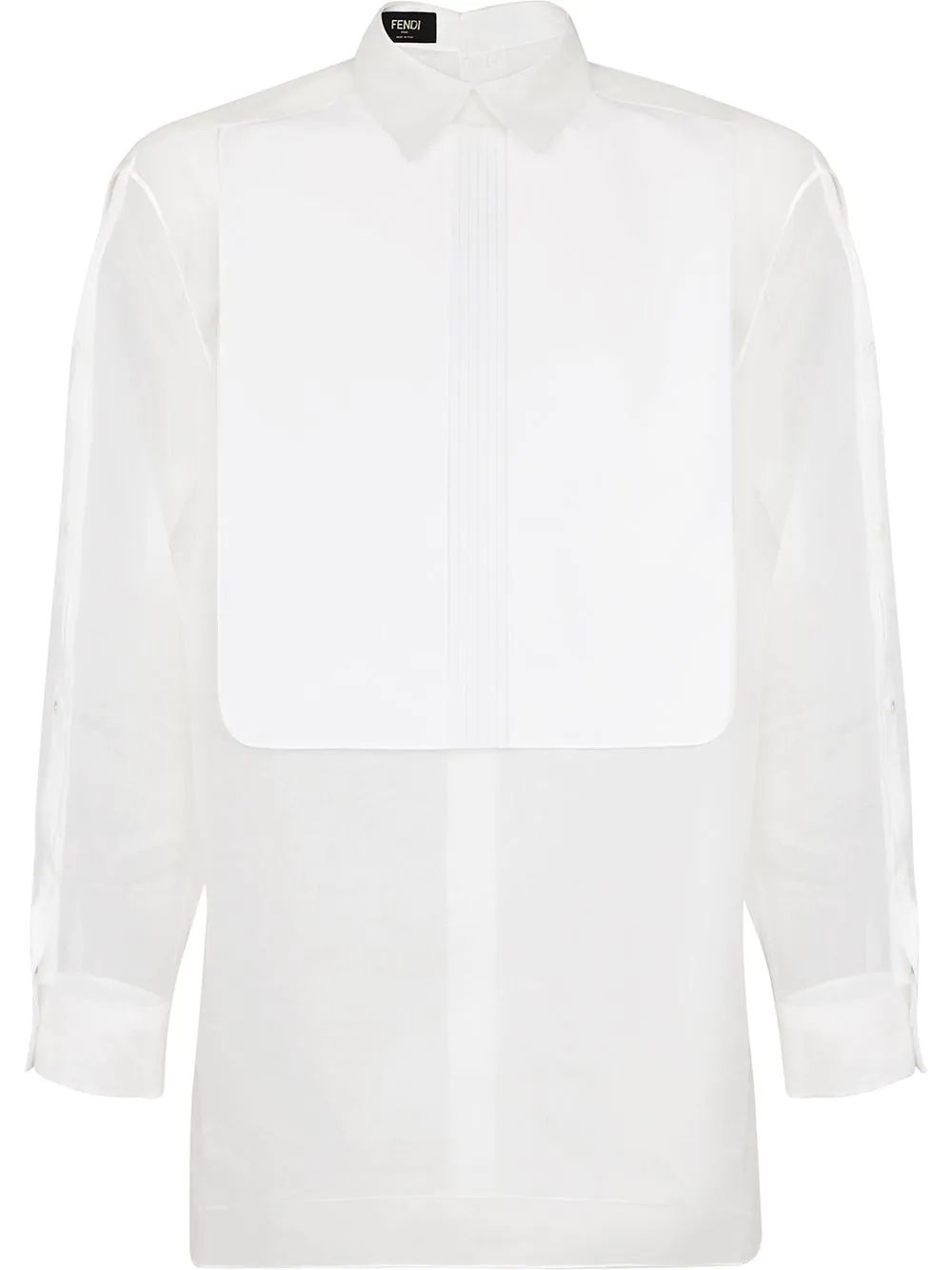 bib-collar cotton shirt - 1