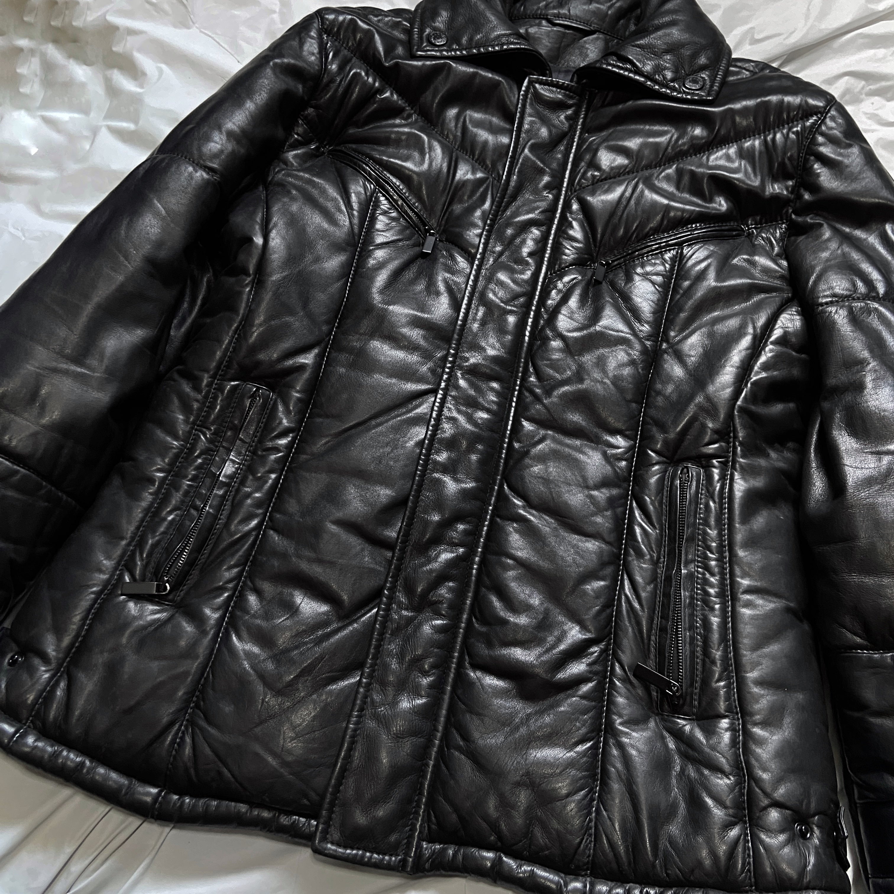 Gucci Fall 1998 Tom Ford Lambskin Leather Quilted Down Puffer Jacket 48 - 9