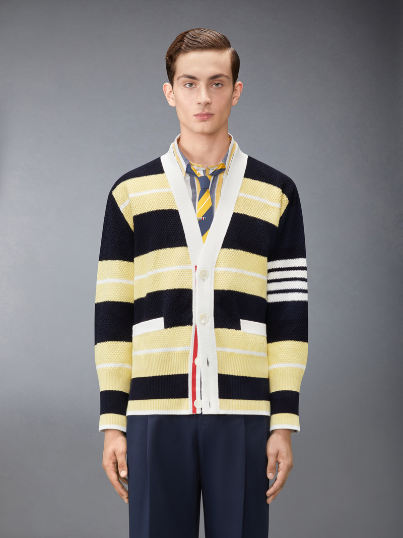 Thom Browne SEED STITCH 4-BAR CARDIGAN outlook
