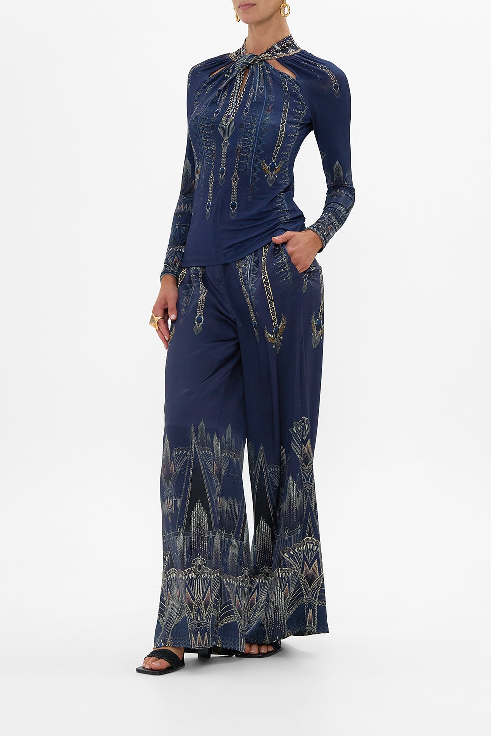 WIDE LEG WAISTED PANT - 4