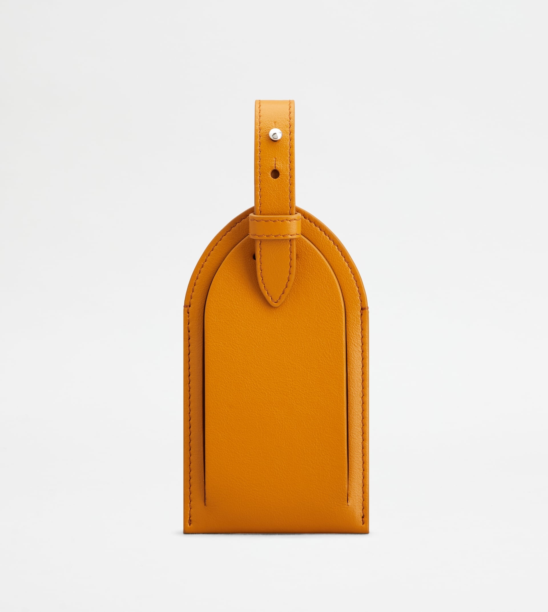 ADDRESS TAG IN LEATHER - ORANGE - 1