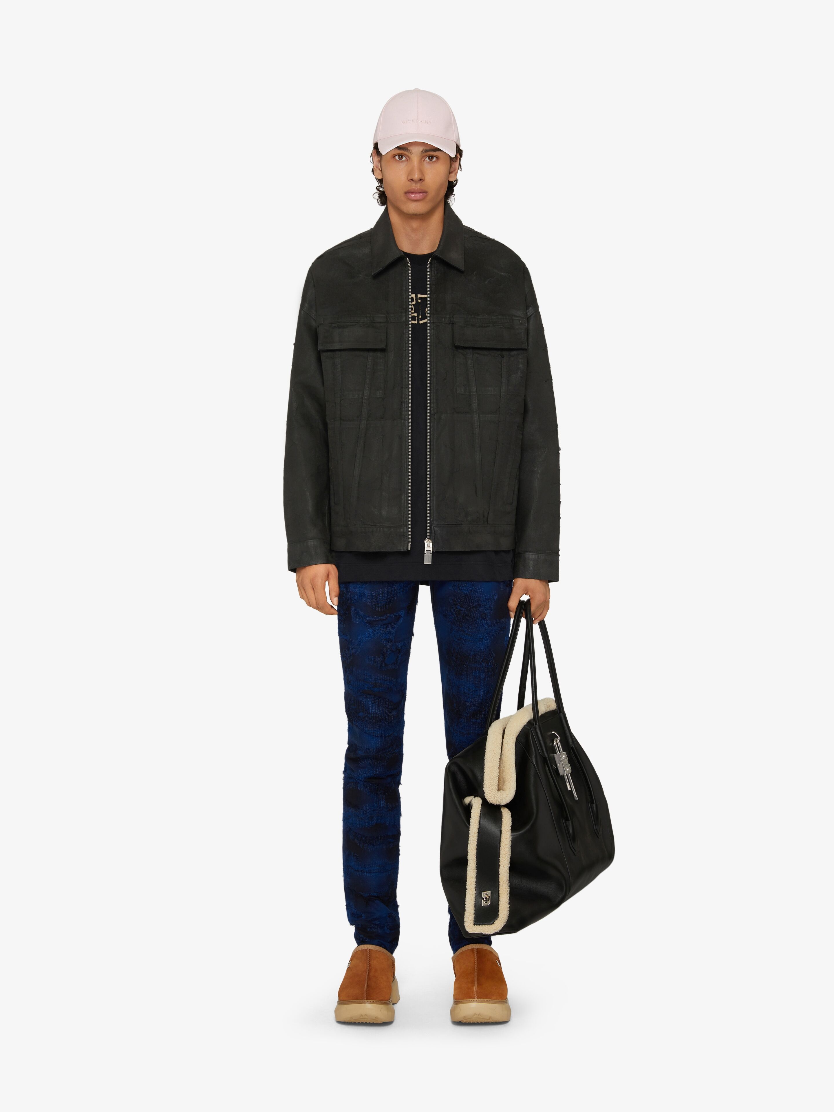 JACKET IN CRACKLED COATED DENIM - 2