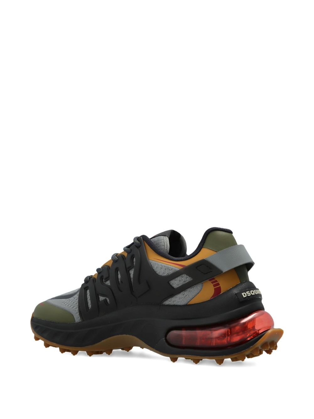lace-up panelled low-top sneakers - 4