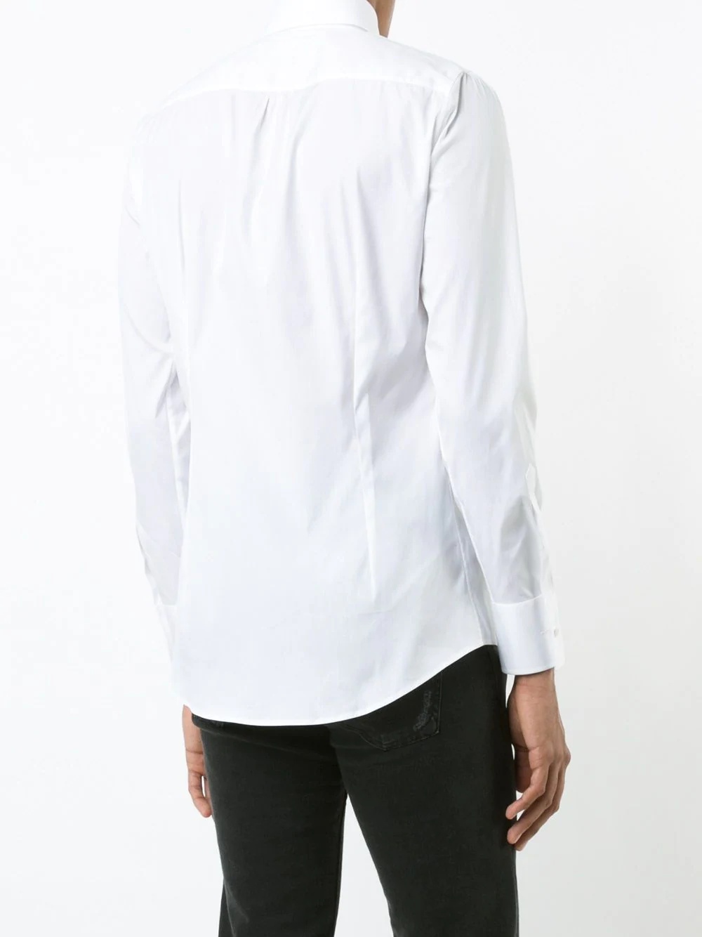 pin-collar plain shirt - 4