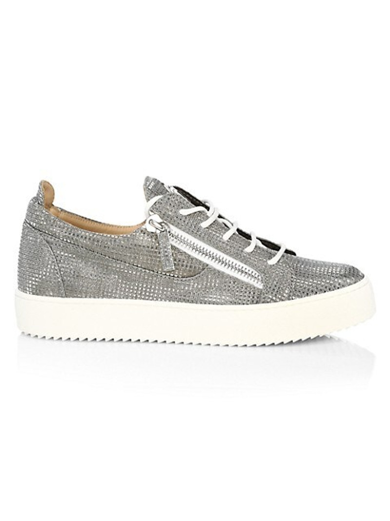 Double-Zip Metallic Low-Top Sneakers 1