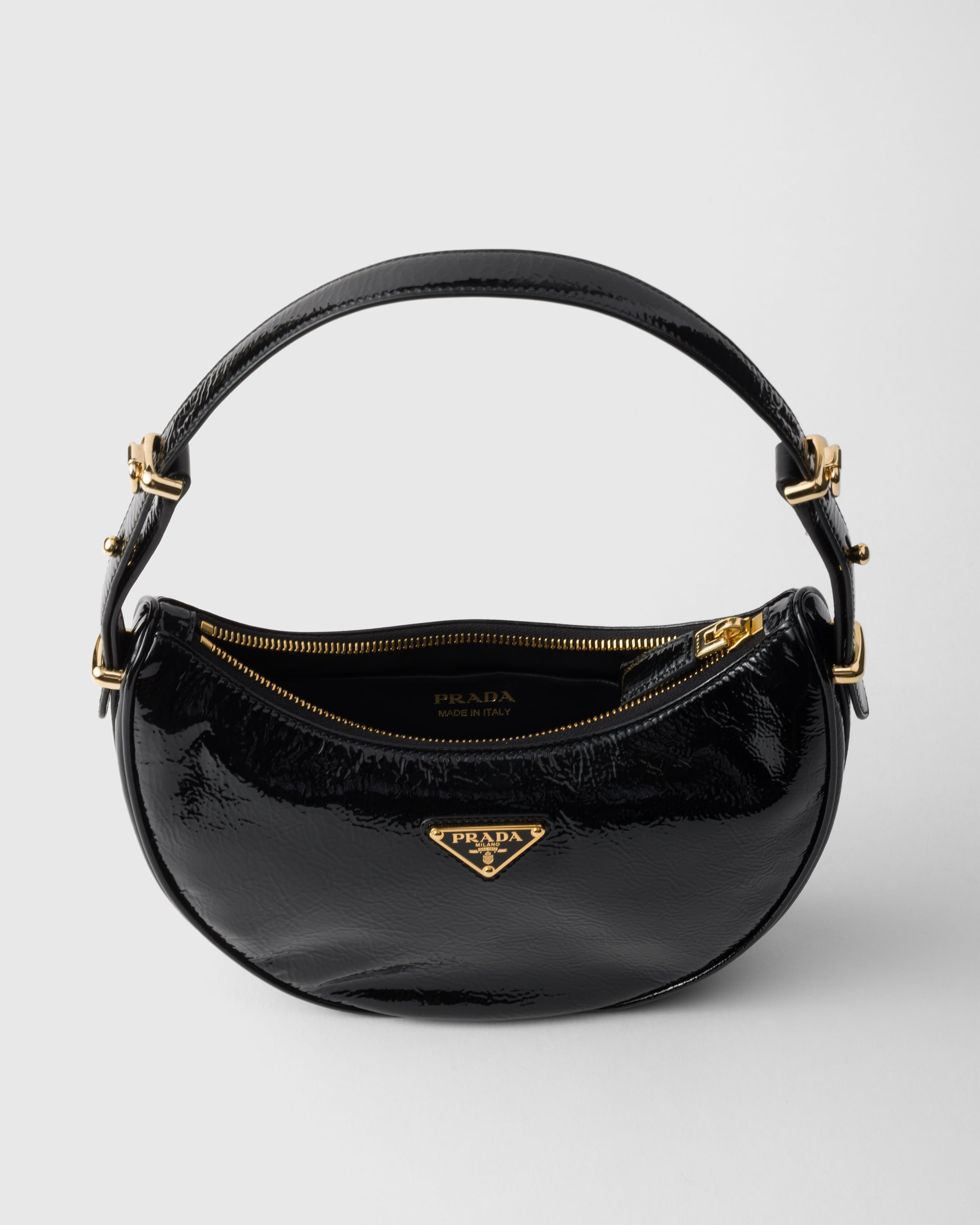 Prada Arqué naplak patent leather shoulder bag - 4