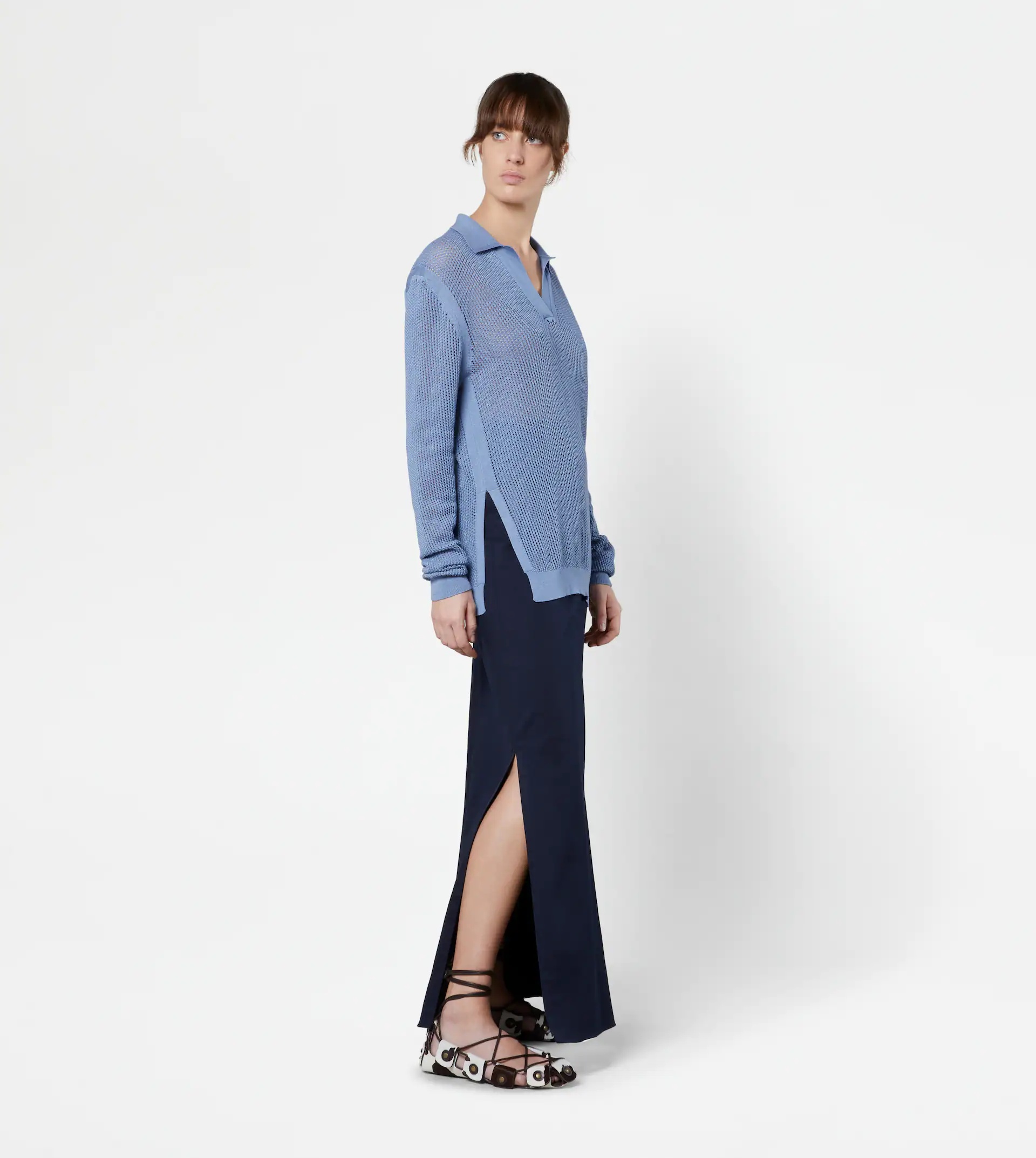 KNITTED POLO SHIRT - LIGHT BLUE - 4