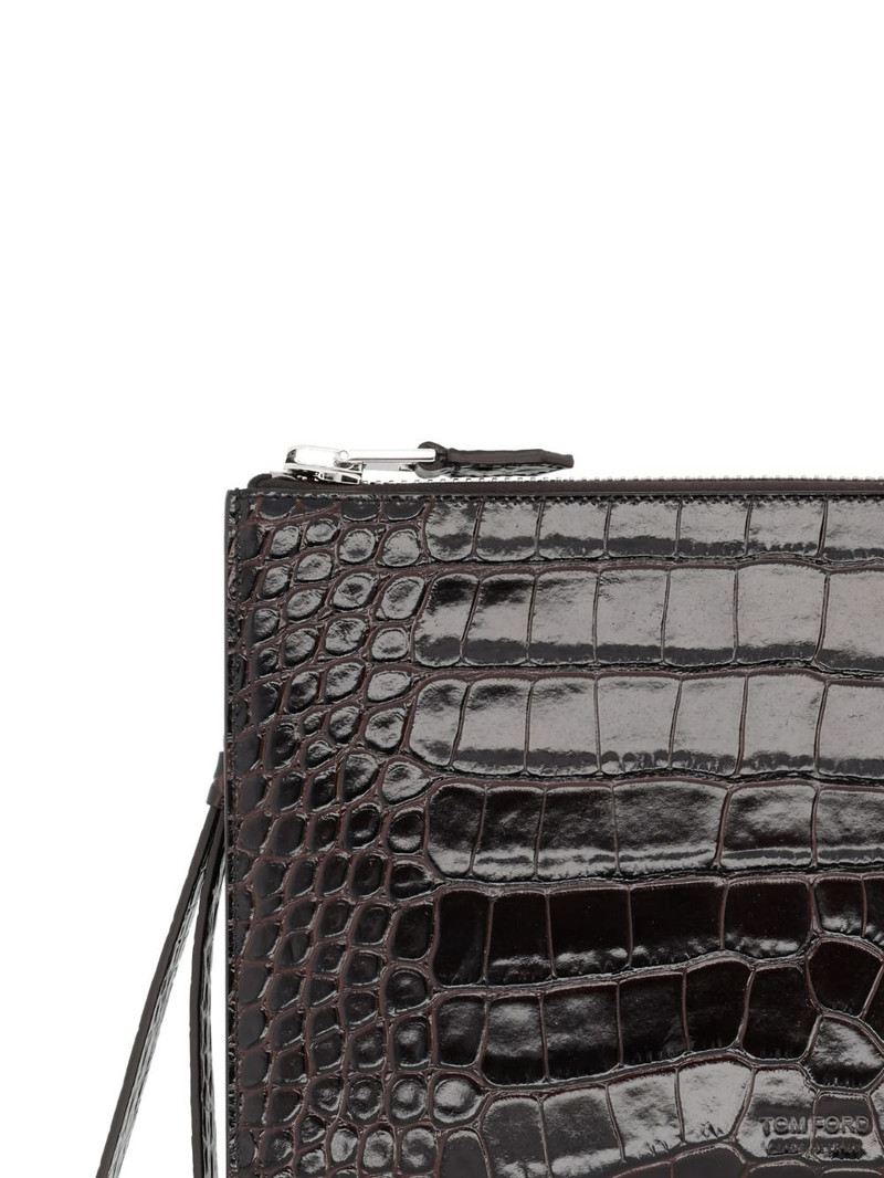 TOM FORD crocodile-effect clutch bag outlook