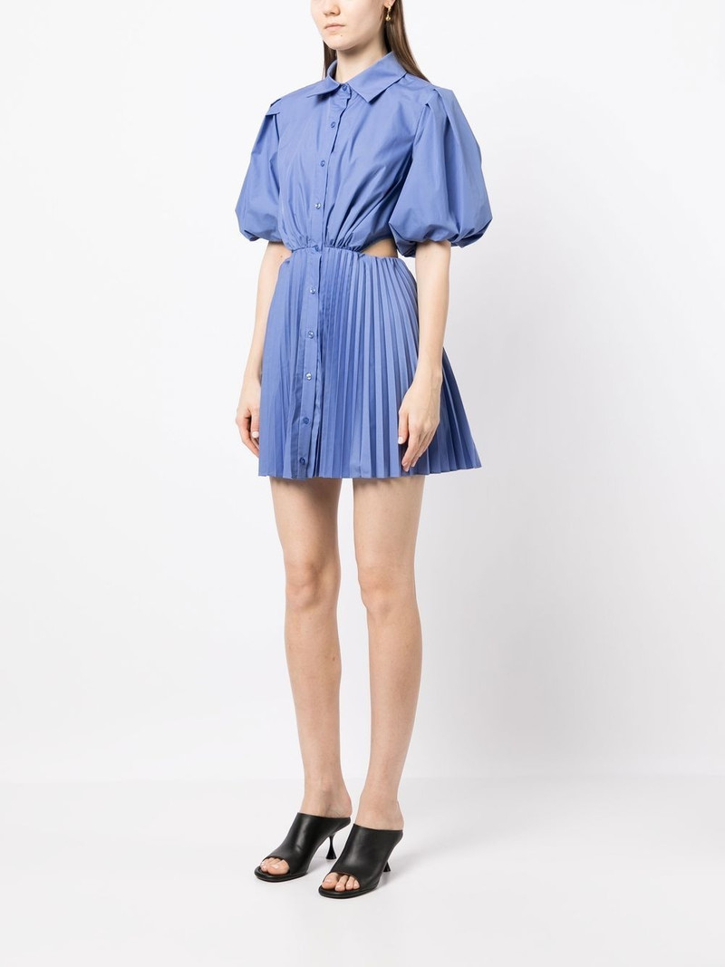 puff-sleeve cut-out shirt dress 3