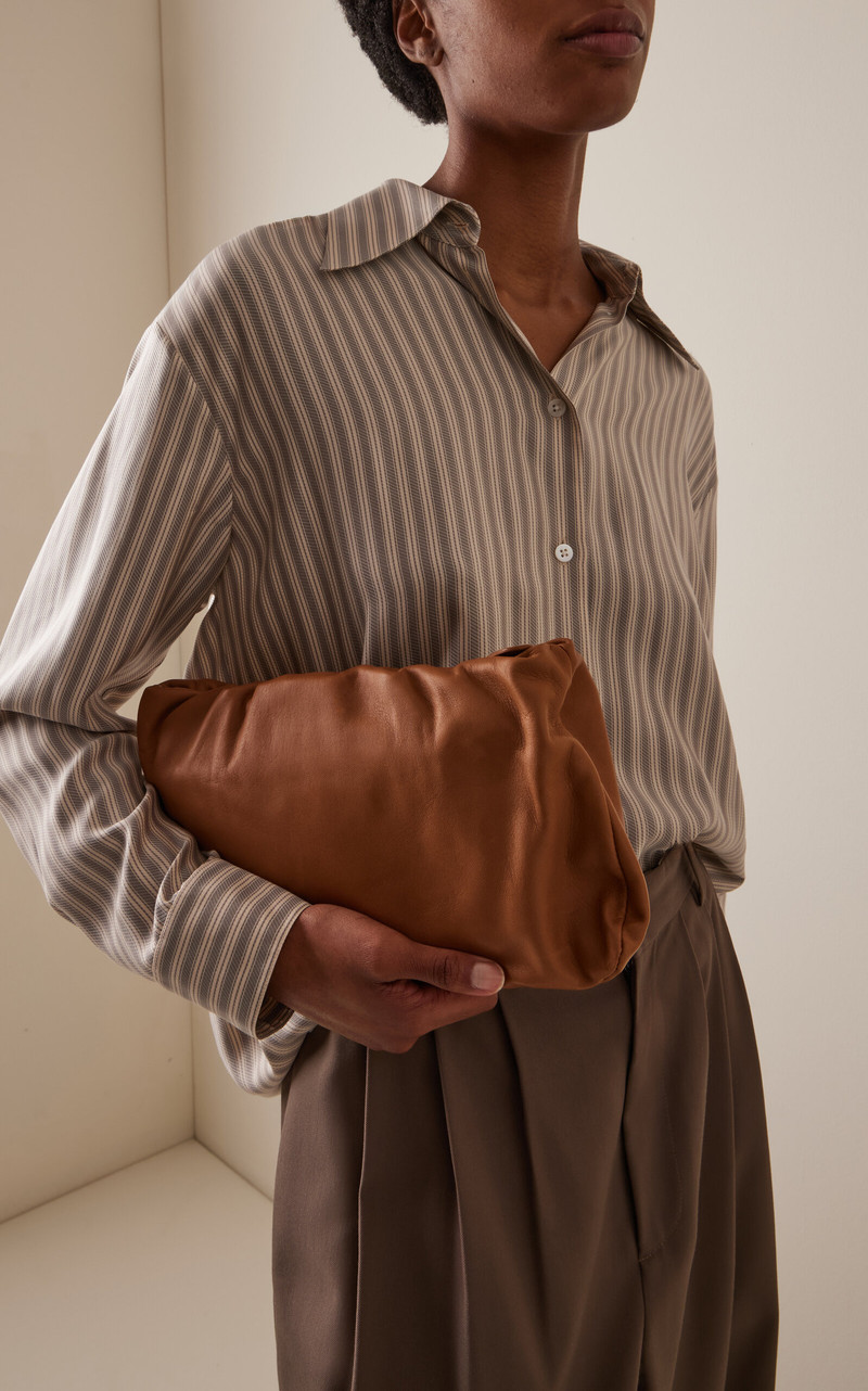 The Row XL Bourse Leather Bag neutral outlook