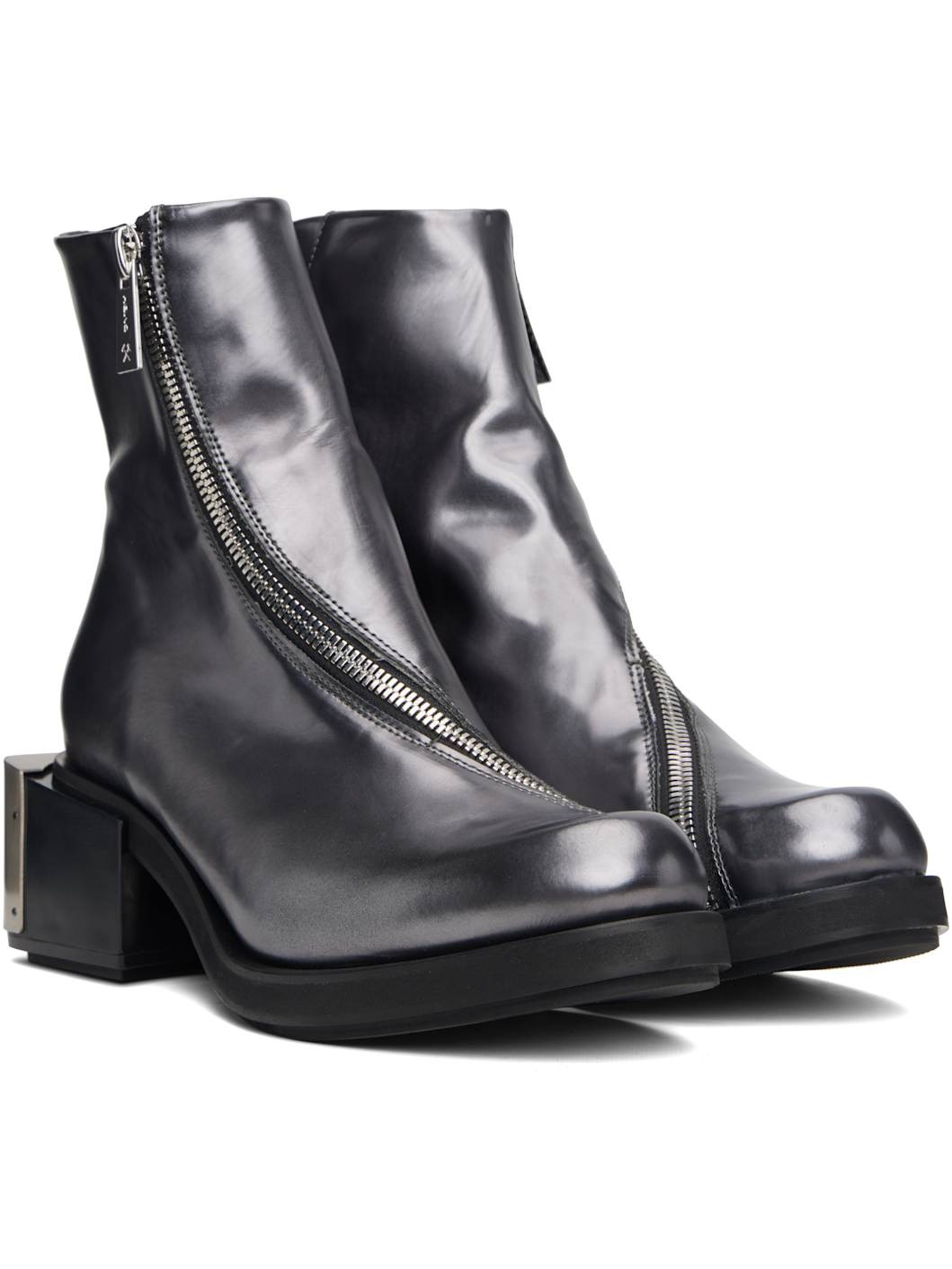 Gray Ergonomic Riding Ankle Boots - 4
