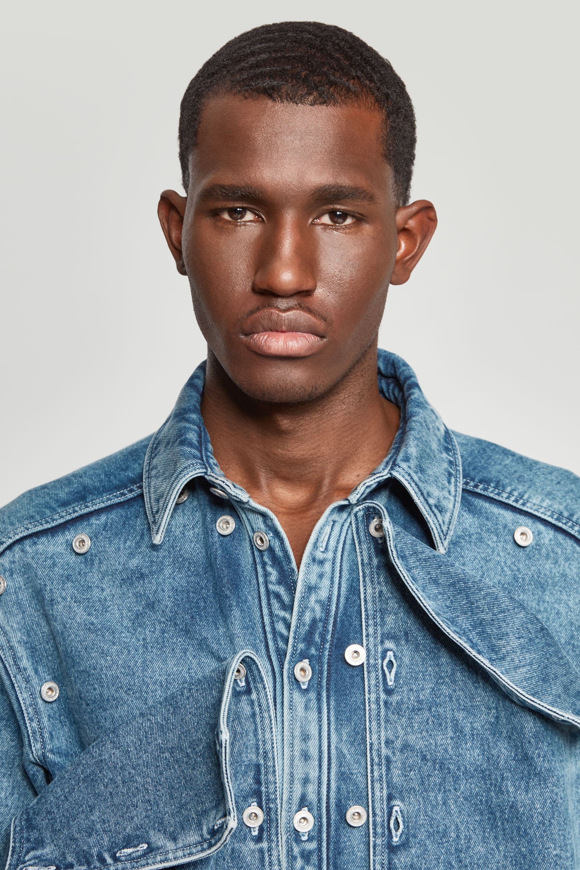 Classic Button Panel Denim Shirt - 3