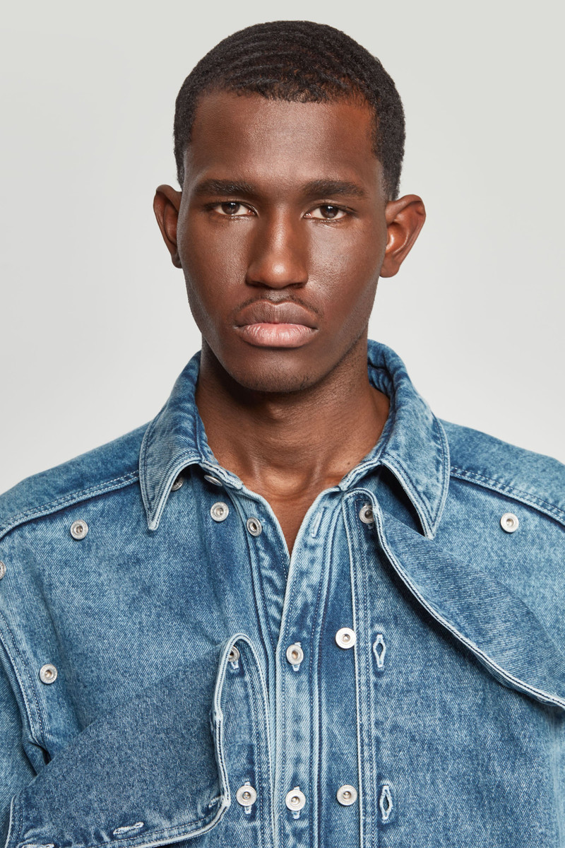 Classic Button Panel Denim Shirt 3