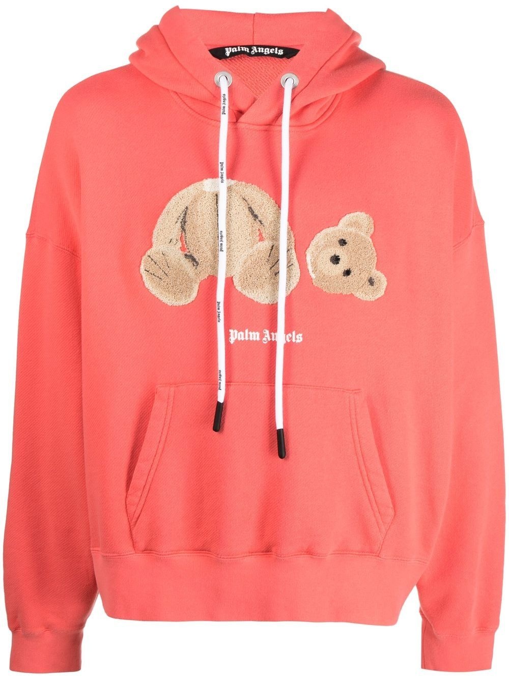 teddy bear-print pullover hoodie - 1