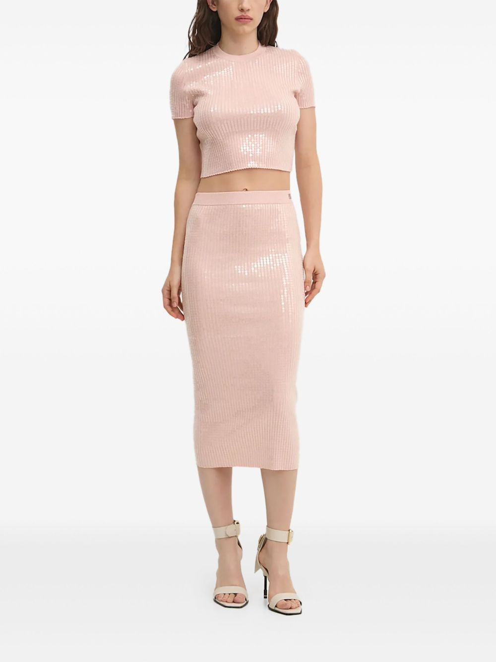 sequin-embellished knitted top - 1
