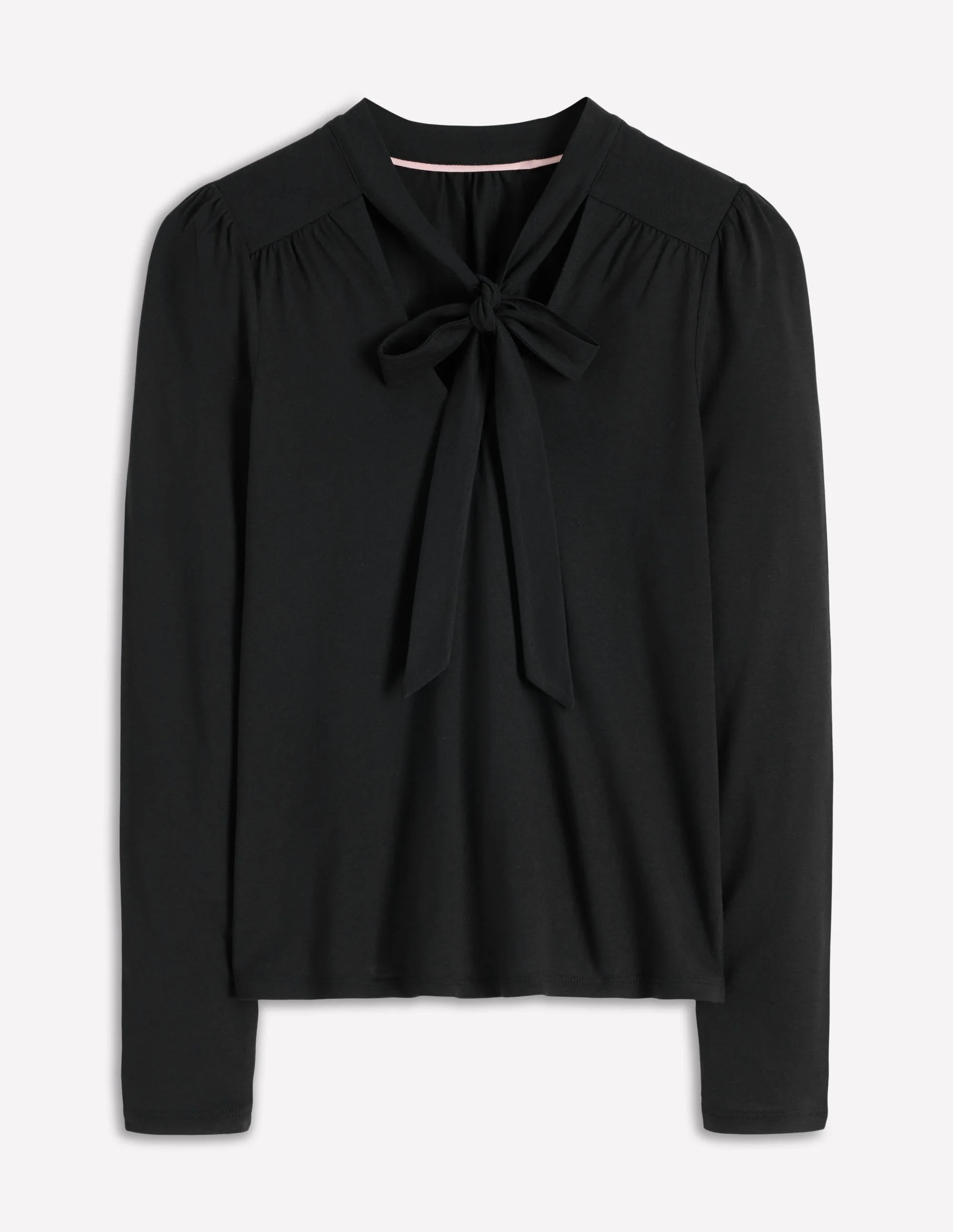 Tie Neck Supersoft Top-Black - 1