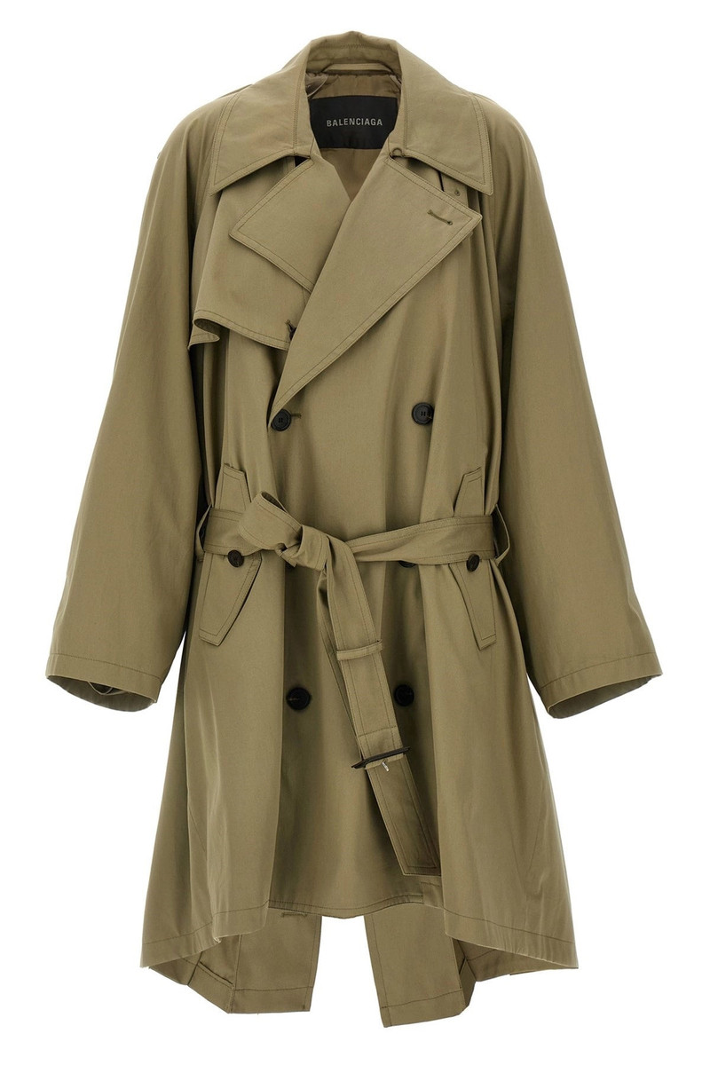 Balenciaga Women 'Draped Neck' Trench Coat - 1