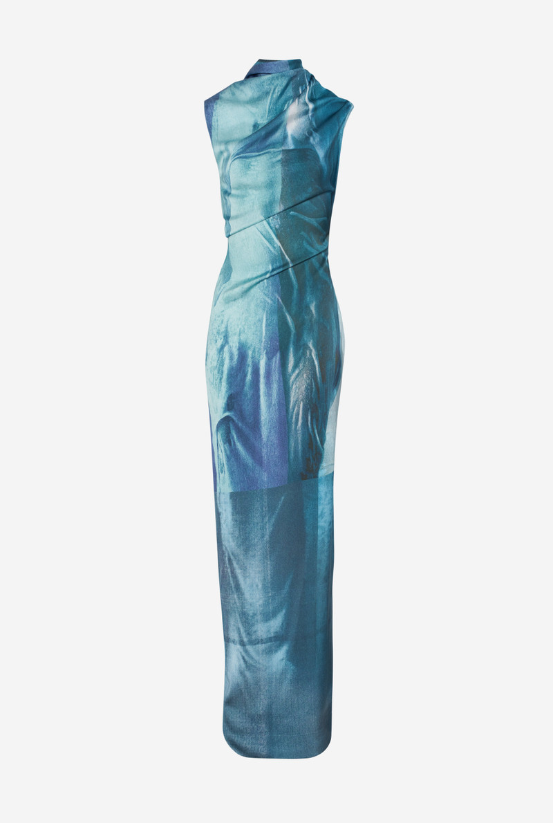 THE LONG DRAPED WATER DRESS 5