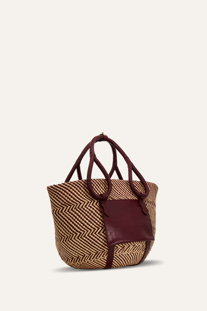 Johanna Ortiz Destination Seaside Tote Bag in Burgundy outlook