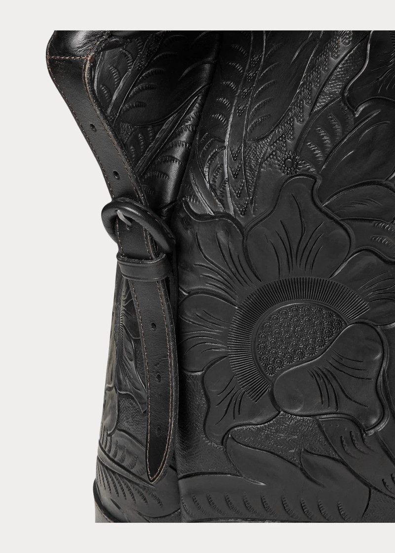 Hand-Tooled Leather Weekender Bag 5