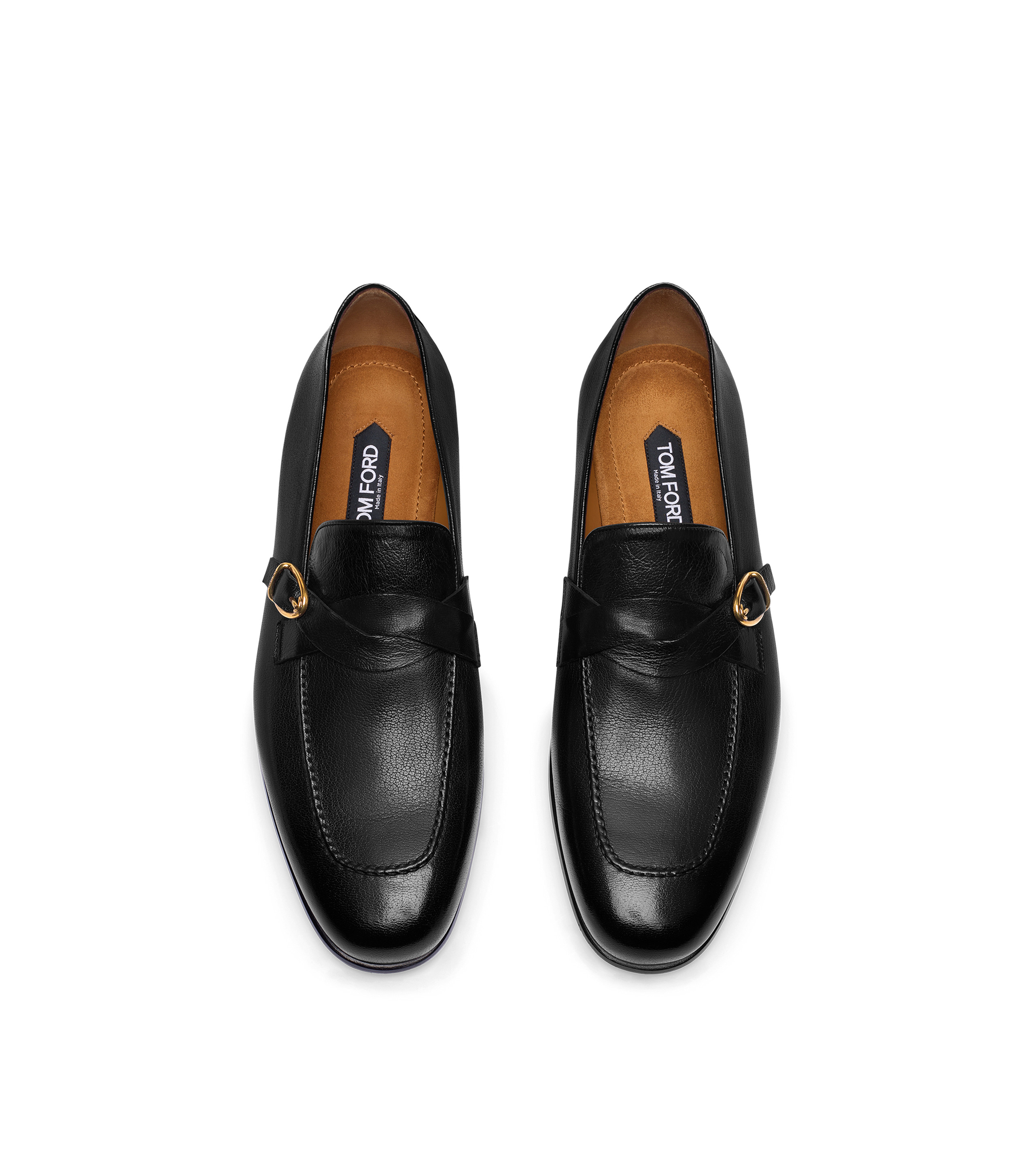 SUPPLE GRAIN LEATHER GIGI TWISTED BAND BUCKLE LOAFER - 2