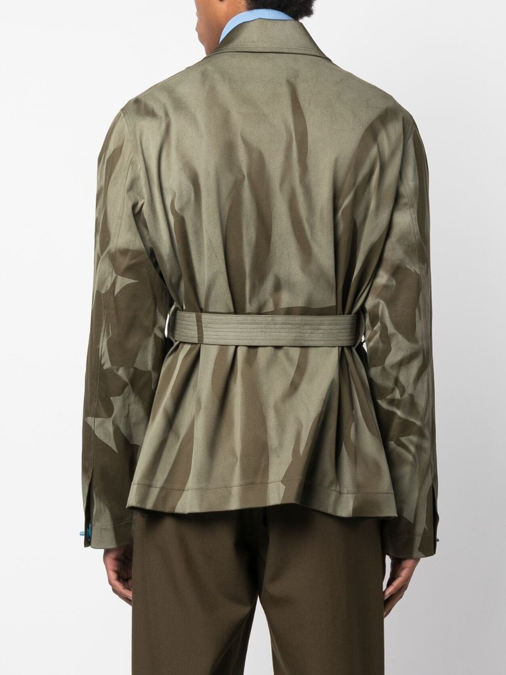 abstract-print belted jacket - 4