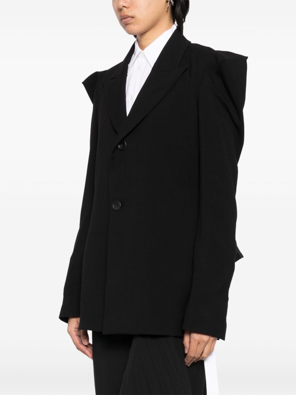 damaged gabardine-sleeved gusset jacket - 3