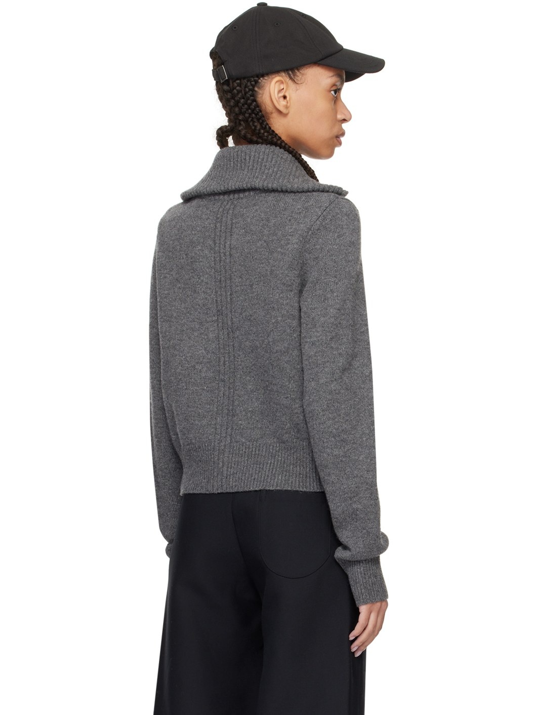 FAX COPY EXPRESS Pullover Sweater グレー s Fax Copy Express * Gray Zip Sweater | ssense | REVERSIBLE