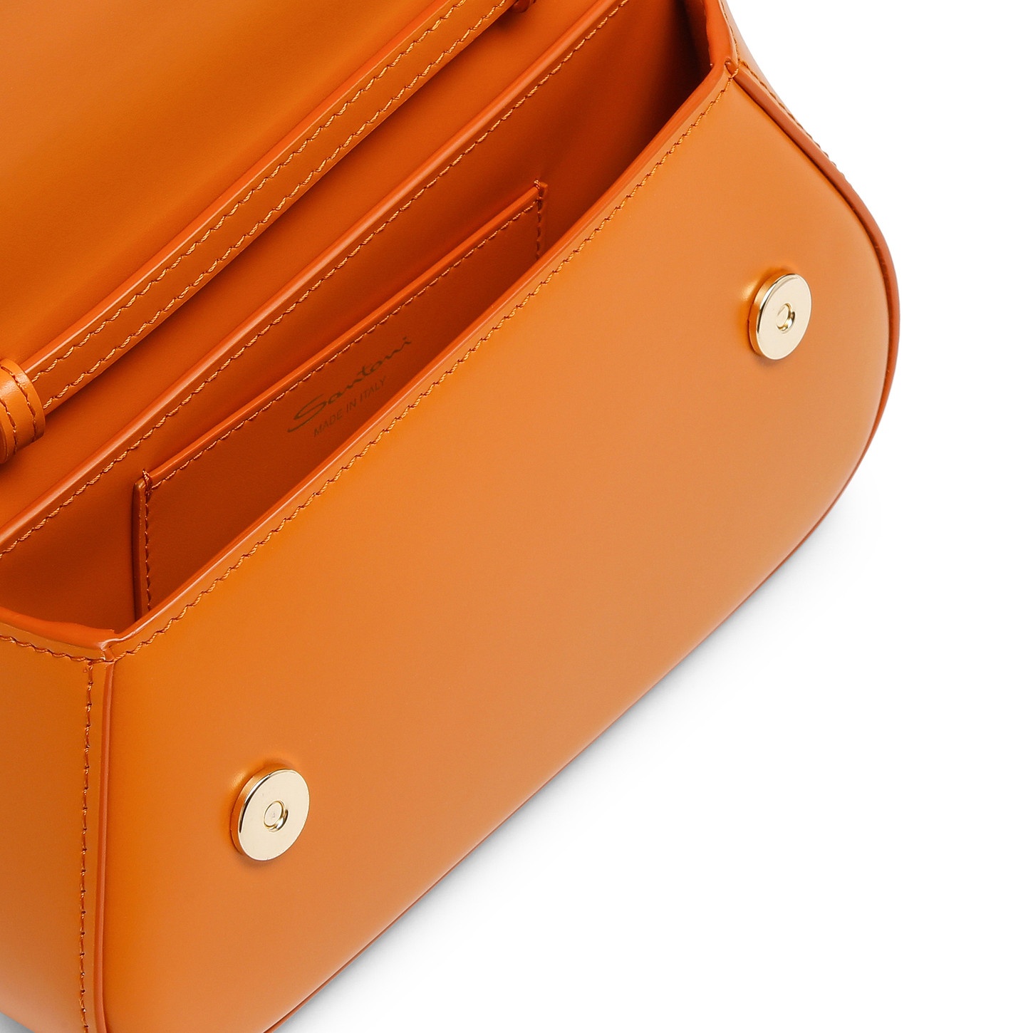 Orange leather The Pluto crossbody bag - 2