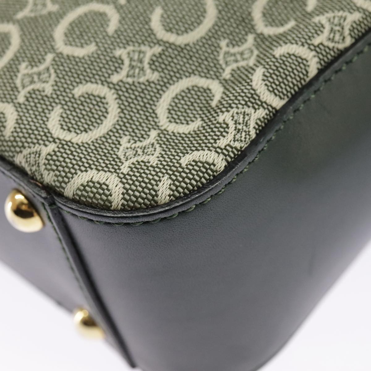 CELINE C Macadam Canvas Hand Bag Gray Gold - 16