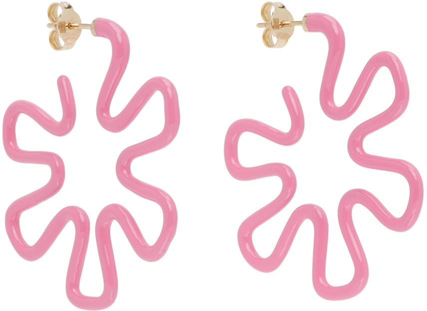 【BEA BONGIASCA】MARGHERITA EARRINGS Pink Maxi Margherita Earrings by Bea Bongiasca on Sale