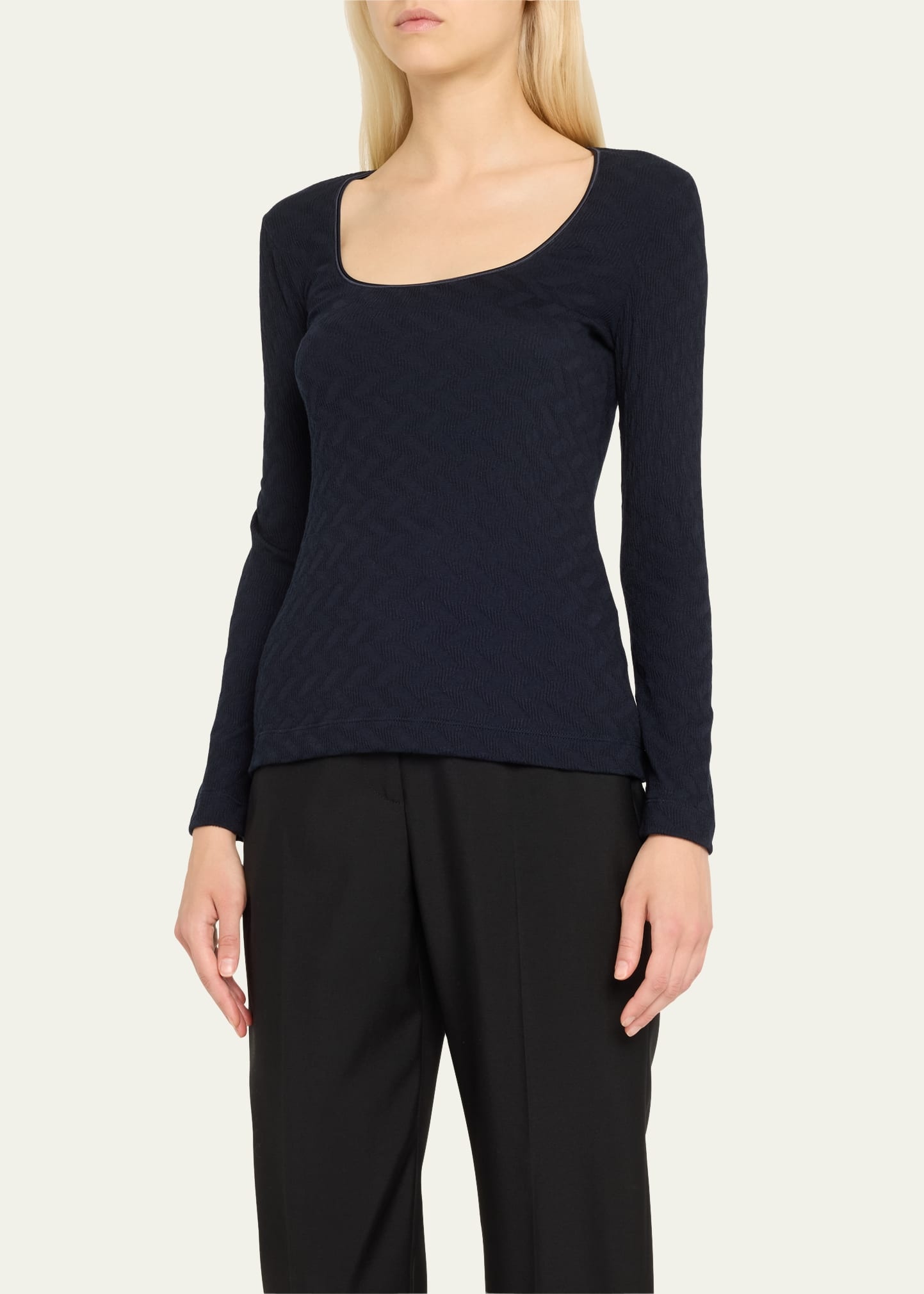Textured Jersey Long-Sleeve Tee - 4