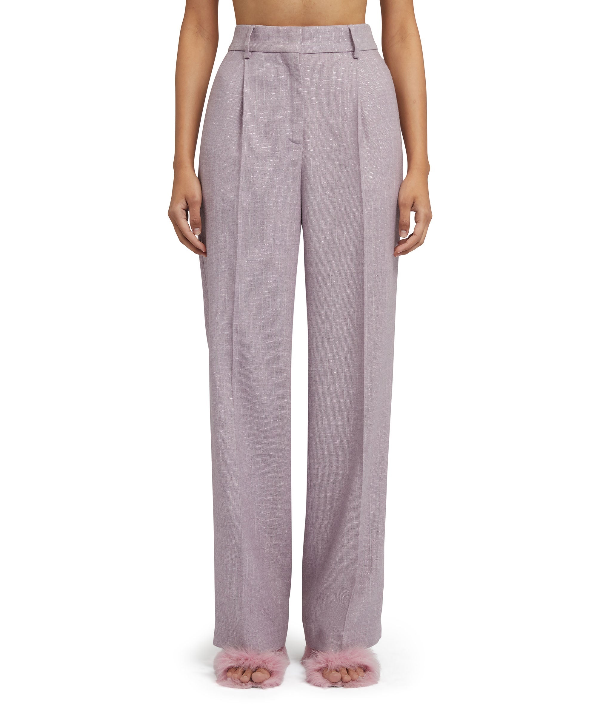 Trousers with  "Shiny Pinstriped Wool" workmanship - 2