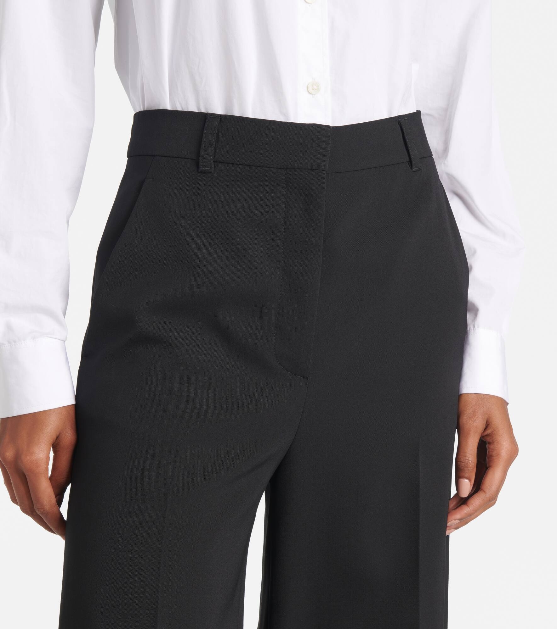 High-rise wool-blend wide-leg pants - 4