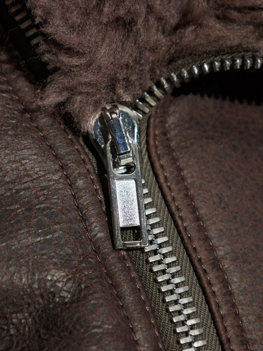 SHEARLING-COLLARED ZIP-FRONT JACKET - 4