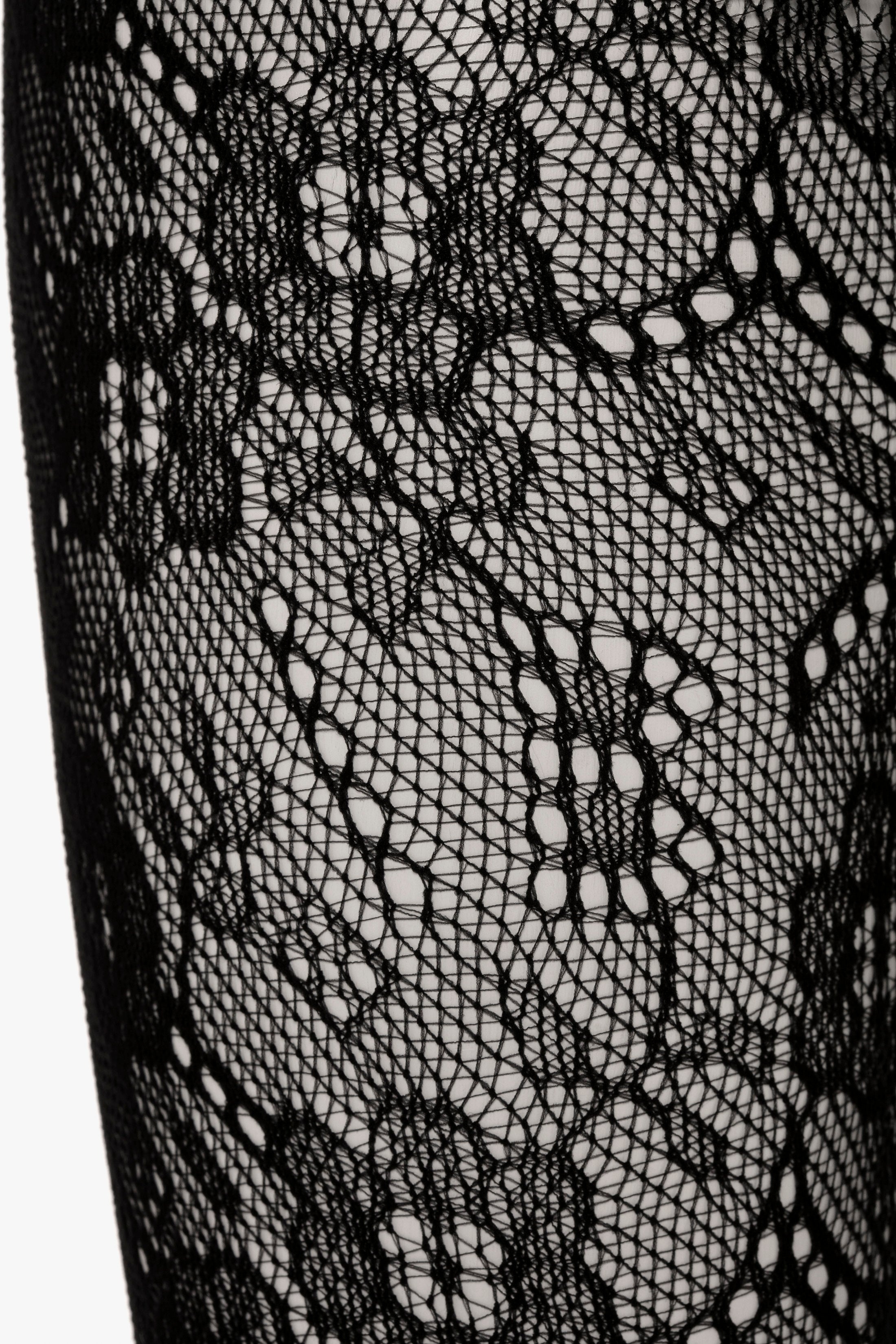 VB Monogram Lace Tights In Black - 3